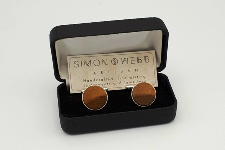 Silver plated cufflinks in Richard Jefferies Mulberry