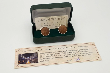 Sterling Silver cufflinks in Christ Church College oak Sterling Silver cufflinks in Christ Church College oak
