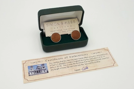 Sterling silver cufflinks in St Pauls Cathedral Elm