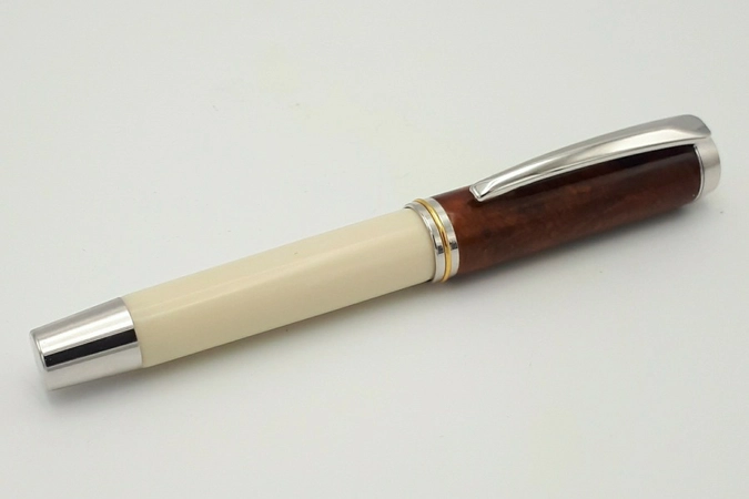 GR2 rollerball in amboyna burr and synthetic ivory