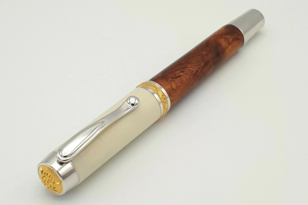 SF1 fountain pen in amboyna burr and synthetic ivory SF1 fountain pen in amboyna burr and synthetic ivory