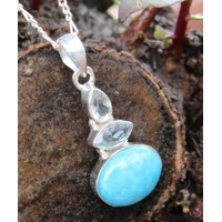 Turquoise and Blue Topaz Pendant