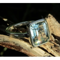 Aquamarine Square Ring
