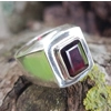 Squared Garnet Ring