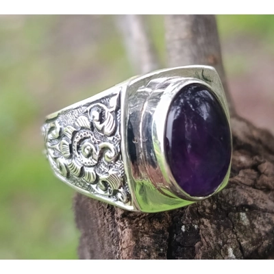 Amethyst Engraved Ring