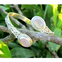 Rose Quartz double stoned Bangle