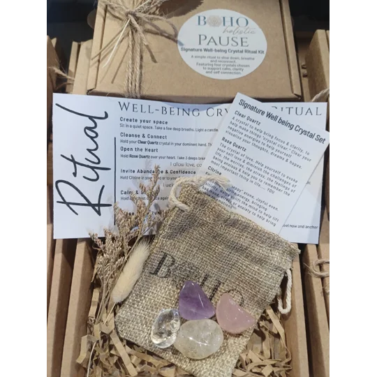 "Pause" Signature Well being Crystal Ritual Set