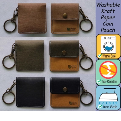 Nature Kraft - Coin Pouch w Detachable Key Chain - Colours title=