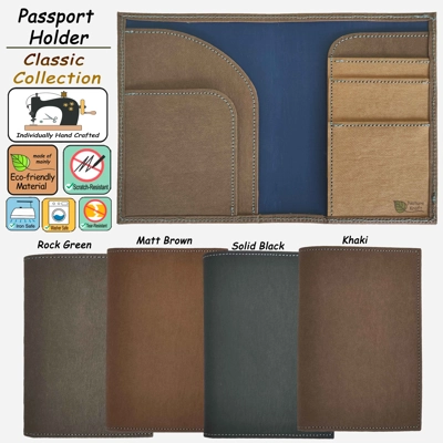 Nature Kraft - Passport Holder / Cover with Big Pocket for Boarding Pass - Classic Colours title=