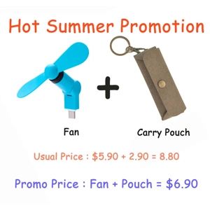 Handphone Fan/Handheld Fan - iPhone/Type-C / Rotating Fan / Indoor Outdoor Fan