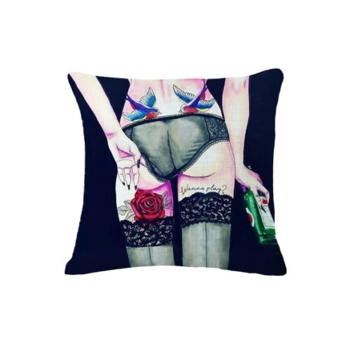 Rose Swallow Throw Pillow Ca..
