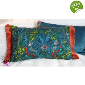 Cushion Cover Emma Shipley Amazon Teal Copper Boutique Fringed 30x50cm