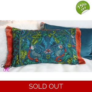 Cushion Cover Emma Shipley Amazon Teal Copper Boutique Fringed 30x50cm
