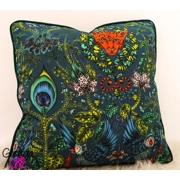Cushion Cover Emma J Shipley Amazon Teal Navy Green 43x43cm Piped