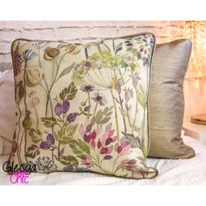 Cushion Cover Voyage Hedgerow Linen Piped 40x40cm Silk Piping and Backing