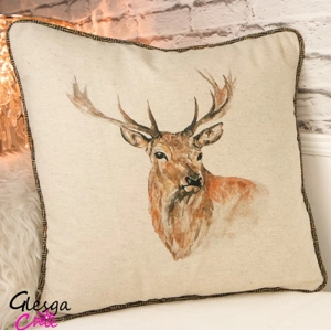 Harris Tweed Stag Herringbone Check Piped Cushion Cover 20x20