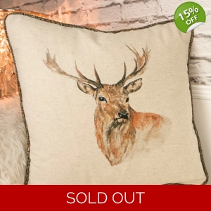 Harris Tweed Stag Herringbone Check Piped Cushion Cover 20x20