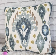 Cushion Cover Cotton iLiv Boho Ikat Glacier Blue Piped 43x43cm