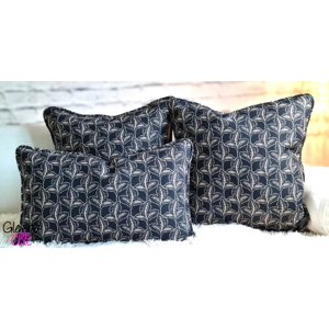 Luxury Cushion Cover John Lewis Exley Leaf Piped Navy Floral 43x43cm