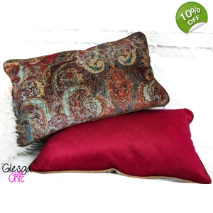 Cushion Cover Maroque Cinnabar Velvet 30x50cm