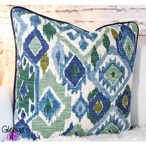 Cushion Cover John Lewis Maya Ikat Woodland Green Piped 43x43cm