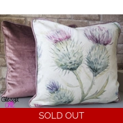 Cushion Cover Voyage Scottish Thistle Purple Heather Velvet Piped