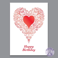 Filigree Heart Birthday Card