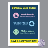 Birthday Cake Rules - Hands Face Space - Birthday Card