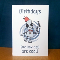 Ned the Robot - 11th Doctor Birthday Card