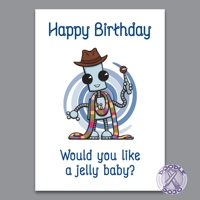 Ned the Robot - 4th Doctor Birthday Card