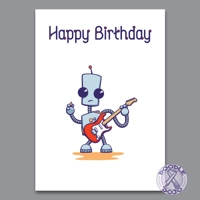 Ned The Guitar Hero - Birthday Card