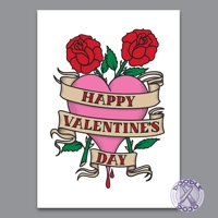 Happy Valentines Day Tattoo Style Valentines Card