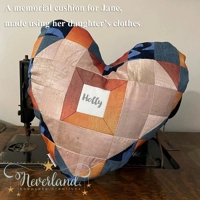 Patchwork heart keepsake cushion