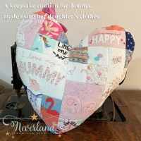 Patchwork heart keepsake cushion