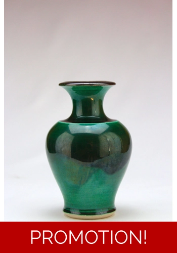 SOLD  Andrew Mason Small Green Baluster Vase 20th C.