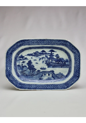 SOLD Early 19th century blue and white canton meat platter