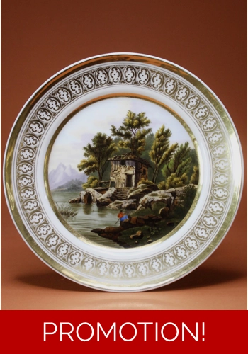 19th Century French Landscape Plate