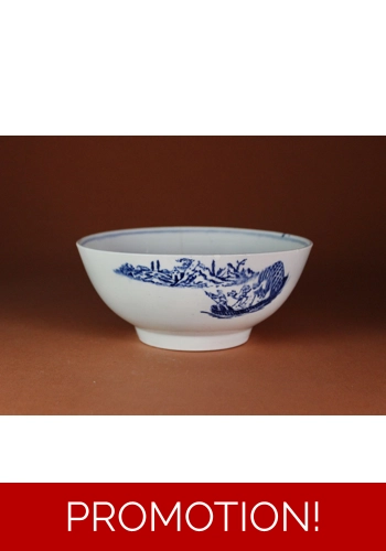 SOLD Lowestoft Waste bowl Dromedaries on a Raft pattern 1770