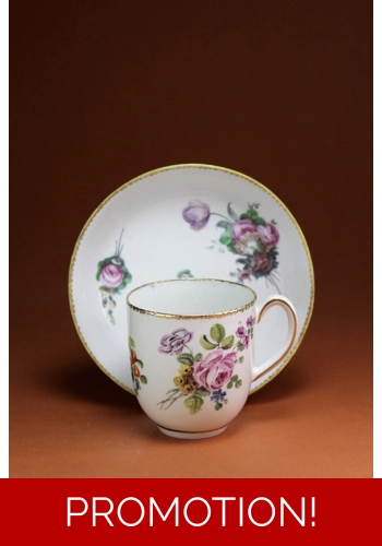 Billingsley Decorated Derby Cup And Saucer c.1784-90