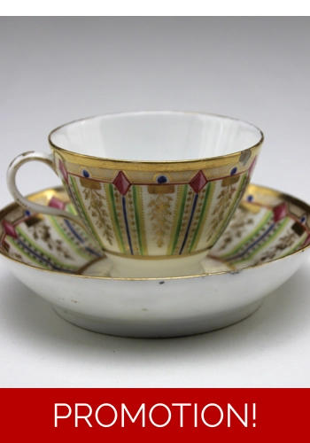 Verneuilh and Varnier Bordeaux cup and saucer 1781-87