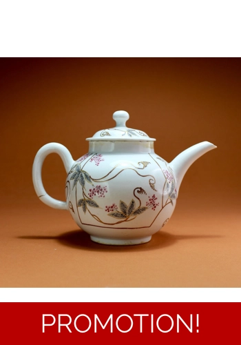 A Very Rare Bow Teapot with 