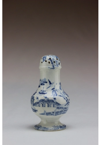 Blue & White Transfer Decorated Muffineer Shaker