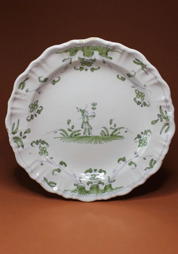 A French Faience Dish Possibly Moustiers Late 18th Century