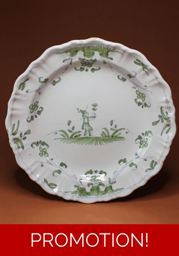 A French Faience Dish Possibly Moustiers Late 18th Century