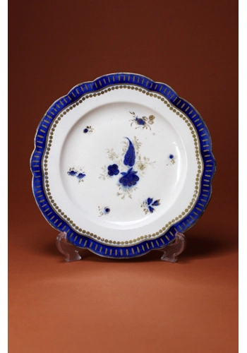 Caughley Plate Blue and Gold Decoration