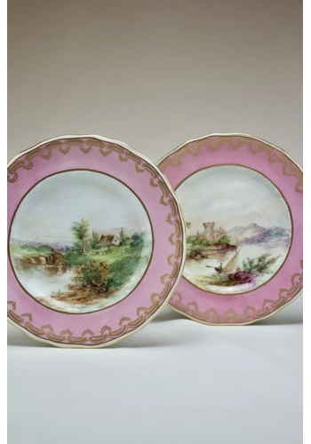 A Pair of Signed Hand Painted Bishop & Stonier Plates