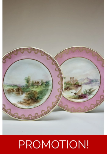 A Pair of Signed Hand Painted Bishop & Stonier Plates