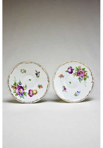 A Pair of Helena Wolfsohn Decorated Dresden Saucers