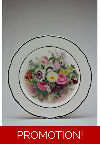 SOLD   Victorian Floral Decorated Plate