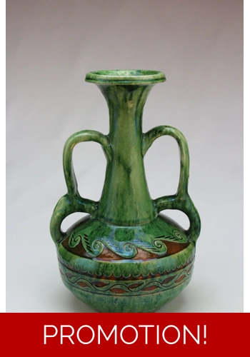 SOLD  Large green Spanish Ubeda vase